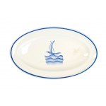 GIO PONTI (Milano 1891 - 1979), Ovale plate with sailing boat