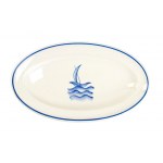 GIO PONTI (Milano 1891 - 1979), Oval plate with sailing boat