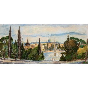 ORFEO TAMBURI (Jesi 1910 - Parigi 1994), View of Piazza del Popolo in Rome
