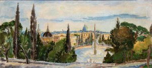 ORFEO TAMBURI (Jesi 1910 - Parigi 1994), View of Piazza del Popolo in Rome
