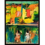 ENNIO MORLOTTI (Lecco 1910 - Milano 1992), Lavandaie sull'Adda - Studio n. 2