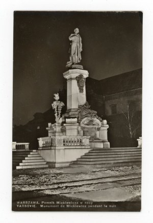 Warsaw - Mickiewicz monument at night (370)