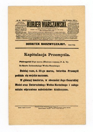 Warsaw Courier postcard dated March 22, 1915. (607)