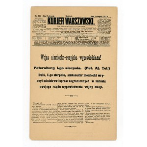 Pocztówka Kurjer Warszawski z 2 Sierpnia 1914 r. (608)