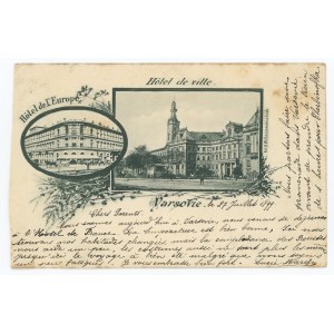 Warszawa - Hotel Europejski, 1899r. Wyd. Wilkoszewski (1059)