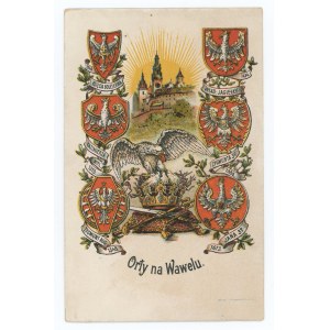 Pocztówka patriotyczna - Herby. Orły na Wawelu (1174)