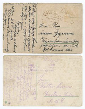 Kingdom of Poland - views, set of 2pcs. Military stamp (1177)