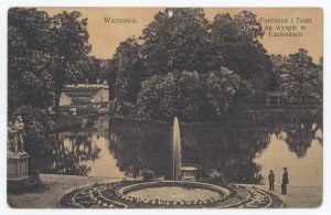 Warsaw - Fountain and Theatre on the island in Lazienki Park. Published by K. Wojutyński (1373)