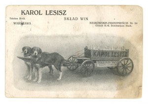 Warsaw - Advertising postcard. Wine Store. Krakowskie Przedmieście 54 (1558)