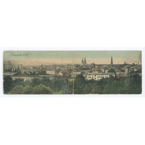 Prudnik / Neustadt O.S. - Widok ogólny. Pocztówka rozkładana (1731)
