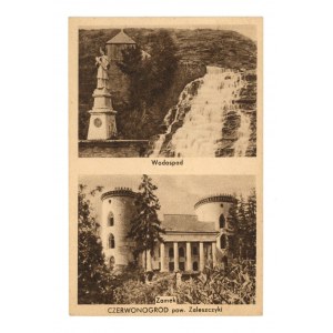 Czerwonogród pow. Zaleszczyki - Wodospad i zamek (1847)