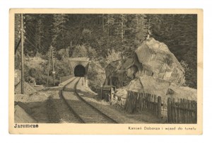 Yaremcze - Dobosh Stone and entrance to the tunnel (1866)