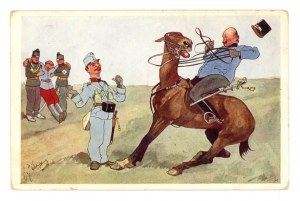 Art postcard - Soldier of the Austro-Hungarian army. Caricature (2082)