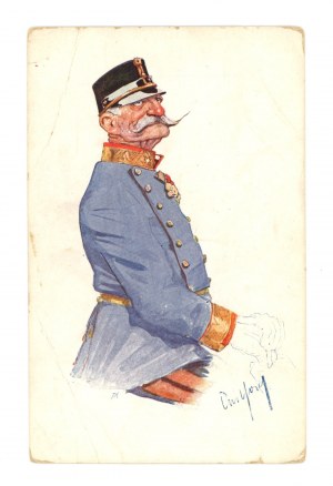 Art postcard - Soldier of the Austro-Hungarian army. Caricature (2083)