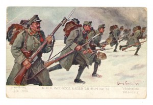 Art postcard - World War I, Austro-Hungarian 34th Infantry Regiment (2094)