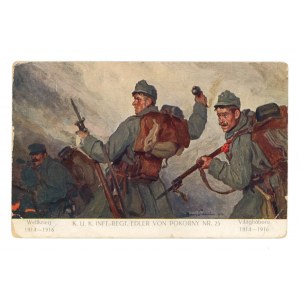 Pocztówka artystyczna - I wojna światowa, wojsko austro-węgierskie, 25. pułk piechoty (2096)