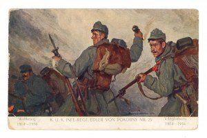 Art postcard - World War I, Austro-Hungarian army, 25th infantry regiment (2096)