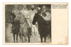 Patriotic postcard - General Staff of the I. Brigade. Charity bricks (2115)