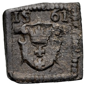 Gdansk, Token 1561, one-sided, A.: Renaissance cartouche with the coat of arms of the city of Gdansk, above it the date 15-61.