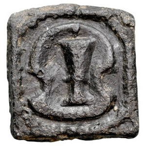 Gdansk, Token 1631, A.: Dipper, above it the numeral 3, at the bottom the date 1631, Rv: In cartouche, Mass chalice.