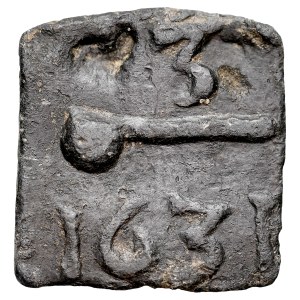 Gdansk, Token 1631, A.: Dipper, above it the numeral 3, at the bottom the date 1631, Rv: In cartouche, Mass chalice.