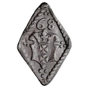Gdansk, Token 1568, A.: Renaissance cartouche with the coat of arms of the city of Gdansk, in the field numerals 68, numerous decorations in the form of dots, Rv.: Numerals 68