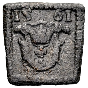 Gdansk, Token 1561, one-sided, A.: Renaissance cartouche with the coat of arms of the city of Gdansk, above it the date 15-61.