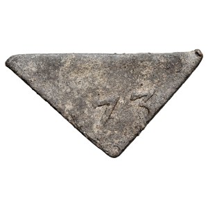 Gdansk, Token 1573, A.: Renaissance cartouche with the coat of arms of the city of Gdansk, in the field numbers 7-3 and ornaments, Rv: In the field the number 73.