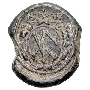 Gdańsk, Żeton (plomba?) bez daty - XVII w., jednostronny, A.: Gmerek, nad nim litery M H.