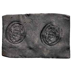 Gdansk, Token without date - 17th century, one-sided, A.: Two Gmerks, above them letters M-R.