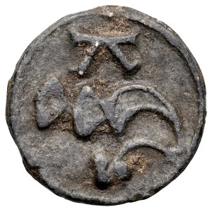 Danzig, Token without date - 15th century, one-sided, A.: Letter K, Sierp and trifoliate.