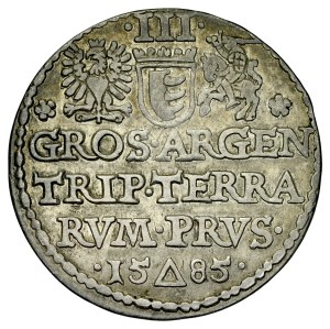 Stefan Batory 1576-1586, Trojak 1585, Malbork. RRRR.
