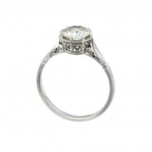 Pierścionek Art Déco z diamentem ~1,07 ct w oprawie z platyny