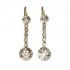 Diamond earrings, righthand. France, early 20th century.