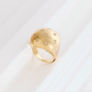 Pierścionek Statement ring gwiezdne diamenty
