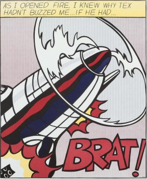 Roy Lichtenstein, (1923—1997), As I Opened Fire, tryptyk, litografie z 1. edycji, 1966