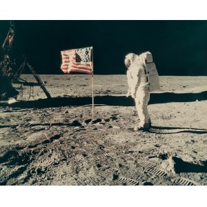 Neil Armstrong, (1930 — 2012), Buzz Aldrin, Misja Apollo 11, NASA, 1969 r.