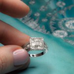 Diamentowy pierścionek w stylu Hollywood