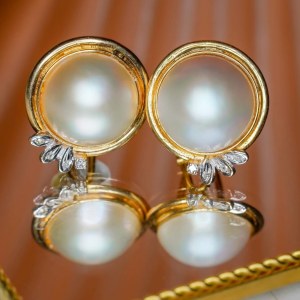Kolczyki z perłami MABE i diamentami w stylu Lady Diany