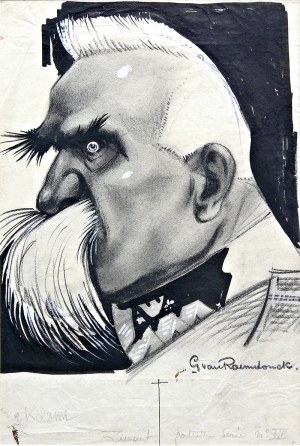 George van Raemdonck (1888 Antwerpia – 1966 Boechout) Karykatura Marszałka Józefa Piłsudskiego