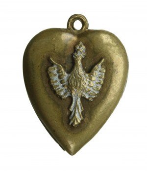 Patriotic pendant, eagle on heart, 19th/20th century. (117)