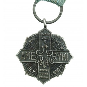 II RP, Miniatura krzyża Swoim żołnierzom z Ameryki oswobodzona Polska (136)
