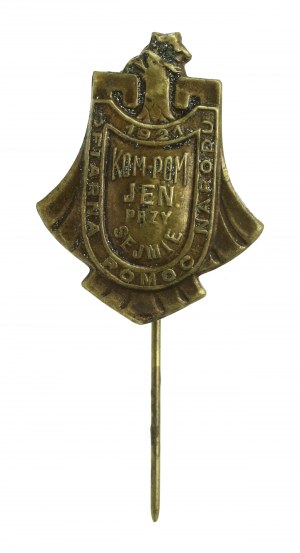 Second Republic, Badge of the Committee for Relief of Prisoners of War at the Polish Parliament, 1921. Brick (211)