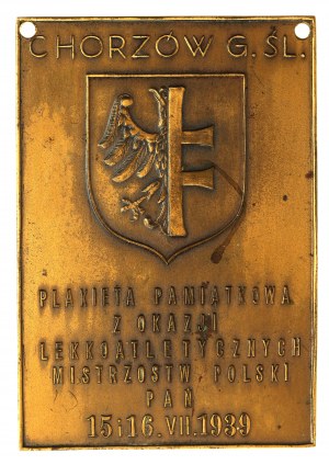II RP, Poster of the Women's Athletic Championship of Poland, Chorzow 1939. rare (263)