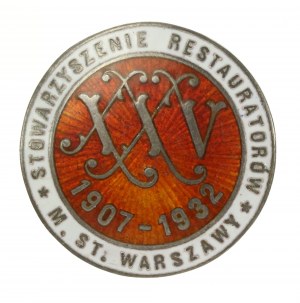 II RP, Badge of the Association of Restaurants of M. St. Warsaw XXV 1907-1932 (721)