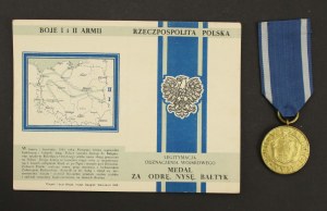 People's Republic of Poland, Medal for Oder, Neisse, Baltic with ID card, Embassy in Moscow 1946 (525)