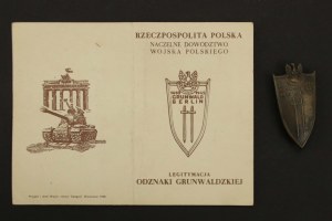 People's Republic of Poland, Grunwald badge with card, Embassy in Moscow 1947 (526)