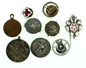 Second Republic, People's Republic of Poland, badge set. Total of 9 pcs. (628)
