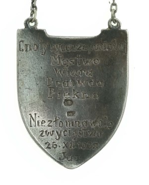 Patriotic grosgraph, Our Lady of Czestochowa with eagle, 1938. silver (635)