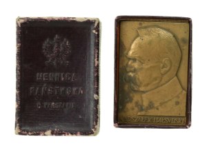 II RP, Plaketa Józef Piłsudski. State Mint 40 x 27 mm. (637)
